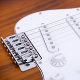 Grote Electric Guitar ST Style Full-Size Gloss Pawlonia Solid Body Canadian Maple Neck Chrome Hardware with Gigbag (Red/Blue/Black/VS/3TS)