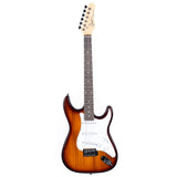 Grote Electric Guitar ST Style Full-Size Gloss Pawlonia Solid Body Canadian Maple Neck Chrome Hardware with Gigbag (Red/Blue/Black/VS/3TS)
