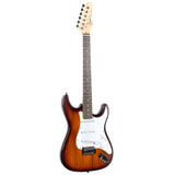 Grote Electric Guitar ST Style Full-Size Gloss Pawlonia Solid Body Canadian Maple Neck Chrome Hardware with Gigbag (Red/Blue/Black/VS/3TS)