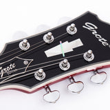 GROTE Jazz Left-Handed Electric Guitar Semi-Hollow Body Trapeze Tailpiece Bridge Guitar