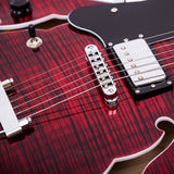 GROTE Jazz Left-Handed Electric Guitar Semi-Hollow Body Trapeze Tailpiece Bridge Guitar