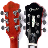 Grote Full Scale Electric Guitar Semi-Hollow Body Guitar with Metal Finished and Stainless Steel Frets with gigbag(Blue)
