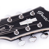 GROTE Jazz Left-Handed Electric Guitar Semi-Hollow Body Trapeze Tailpiece Bridge Guitar