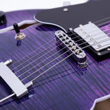 GROTE Jazz Left-Handed Electric Guitar Semi-Hollow Body Trapeze Tailpiece Bridge Guitar