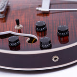 GROTE Jazz Left-Handed Electric Guitar Semi-Hollow Body Trapeze Tailpiece Bridge Guitar