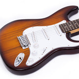 Grote Electric Guitar ST Style Full-Size Gloss Pawlonia Solid Body Canadian Maple Neck Chrome Hardware with Gigbag (Red/Blue/Black/VS/3TS)