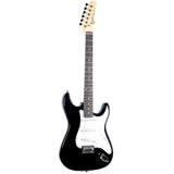 Grote Electric Guitar ST Style Full-Size Gloss Pawlonia Solid Body Canadian Maple Neck Chrome Hardware with Gigbag (Red/Blue/Black/VS/3TS)