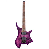 Grote Headless Electric Guitar burl figure veneer top body