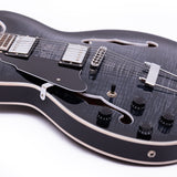 GROTE Jazz Left-Handed Electric Guitar Semi-Hollow Body Trapeze Tailpiece Bridge Guitar Gig Bag
