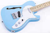 Grote Electric Guitar Semi-Hollow Body Single F-Hole   Gloss Pain Tele Style Guitar Full-Size Basswood with Canadia Maple neck Chrome Hardware