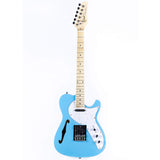 Grote Electric Guitar Semi-Hollow Body Single F-Hole   Gloss Pain Tele Style Guitar Full-Size Basswood with Canadia Maple neck Chrome Hardware