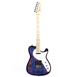 Grote Electric Guitar Semi-Hollow Body Single F-Hole  Tele Style Guitar Full-Size Basswood with Canadia Maple neck Chrome Hardware (Black/Red/Green/Purplle/Blue)