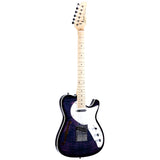 Grote Electric Guitar Semi-Hollow Body Single F-Hole  Tele Style Guitar Full-Size Basswood with Canadia Maple neck Chrome Hardware (Black/Red/Green/Purplle/Blue)