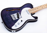 Grote Electric Guitar Semi-Hollow Body Single F-Hole  Tele Style Guitar Full-Size Basswood with Canadia Maple neck Chrome Hardware (Black/Red/Green/Purplle/Blue)