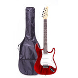 Grote Electric Guitar ST Style Full-Size Gloss Pawlonia Solid Body Canadian Maple Neck Chrome Hardware with Gigbag (Red/Blue/Black/VS/3TS)