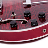 GROTE Jazz Left-Handed Electric Guitar Semi-Hollow Body Trapeze Tailpiece Bridge Guitar Gig Bag