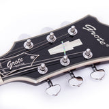 GROTE Jazz Left-Handed Electric Guitar Semi-Hollow Body Trapeze Tailpiece Bridge Guitar Gig Bag