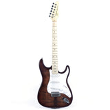 Grote Electric Guitar ST Style Full-Size Printed Pawlonia Solid Body Canadian Maple Neck Chrome Hardware with Gigbag (Red/Brown/Blue/Purple)