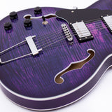 GROTE Jazz Left-Handed Electric Guitar Semi-Hollow Body Trapeze Tailpiece Bridge Guitar Gig Bag