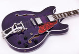 GROTE 335 style Jazz Electric Guitar with Bigsby Semi-Hollow Body