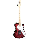 Grote Electric Guitar Semi-Hollow Body Single F-Hole  Tele Style Guitar Full-Size Basswood with Canadia Maple neck Chrome Hardware (Black/Red/Green/Purplle/Blue)