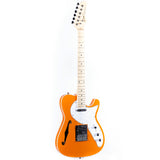 Grote Electric Guitar Semi-Hollow Body Single F-Hole   Gloss Pain Tele Style Guitar Full-Size Basswood with Canadia Maple neck Chrome Hardware