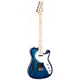 Grote Electric Guitar Semi-Hollow Body Single F-Hole  Tele Style Guitar Full-Size Basswood with Canadia Maple neck Chrome Hardware (Black/Red/Green/Purplle/Blue)