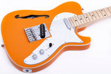 Grote Electric Guitar Semi-Hollow Body Single F-Hole   Gloss Pain Tele Style Guitar Full-Size Basswood with Canadia Maple neck Chrome Hardware