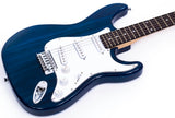 Grote Electric Guitar ST Style Full-Size Gloss Pawlonia Solid Body Canadian Maple Neck Chrome Hardware with Gigbag (Red/Blue/Black/VS/3TS)