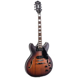 GROTE Electric Guitar Semi-Hollow Body Guitar matte finished P90 Pickups (Vintage Sunburst)